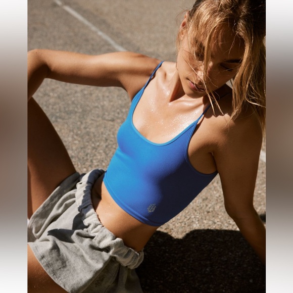 NWOT Tighten up Low strap tank by fp movement in Blue Print xs/s - Picture 1 of 3